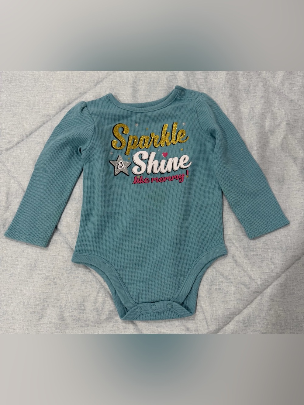 Garanimals Baby Girl "Sparkle & Shine Like Mommy" Long Sleeve Bodysuit